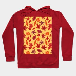 Red autumn leaves watercolor Hoodie